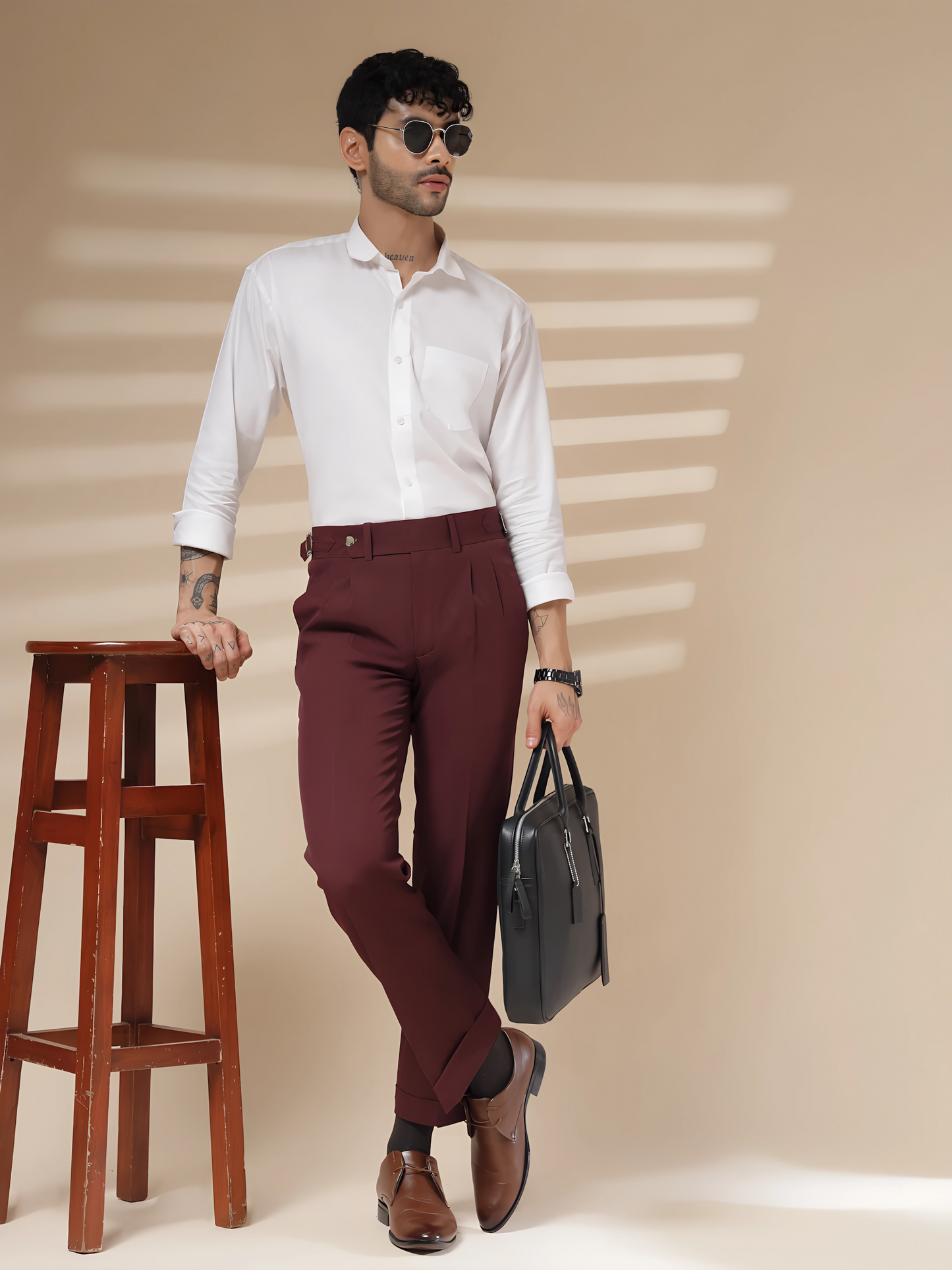 Wine Signature Formal Gurkha Pants by ITALIAN VEGA®