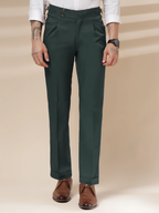 Bottle Green Signature Buttoned Formal Gurkha Pants by ITALIAN VEGA®