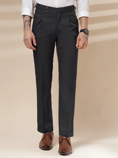 Black Signature Buttoned Formal Gurkha Pants by ITALIAN VEGA®