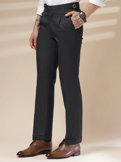 Black Signature Buttoned Formal Gurkha Pants by ITALIAN VEGA®