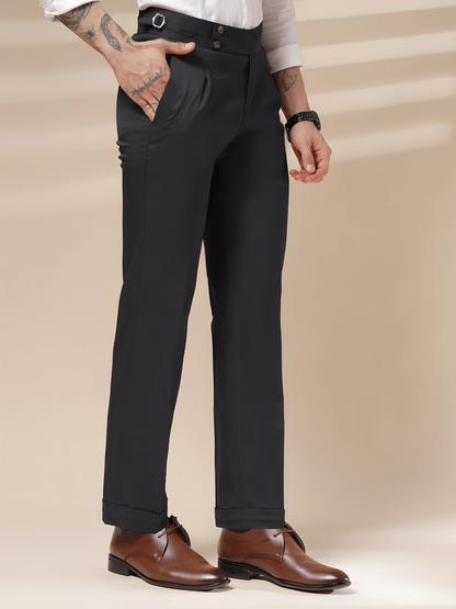 Black Signature Buttoned Formal Gurkha Pants by ITALIAN VEGA®