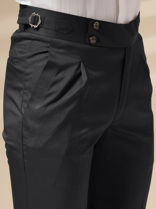 Black Signature Buttoned Formal Gurkha Pants by ITALIAN VEGA®
