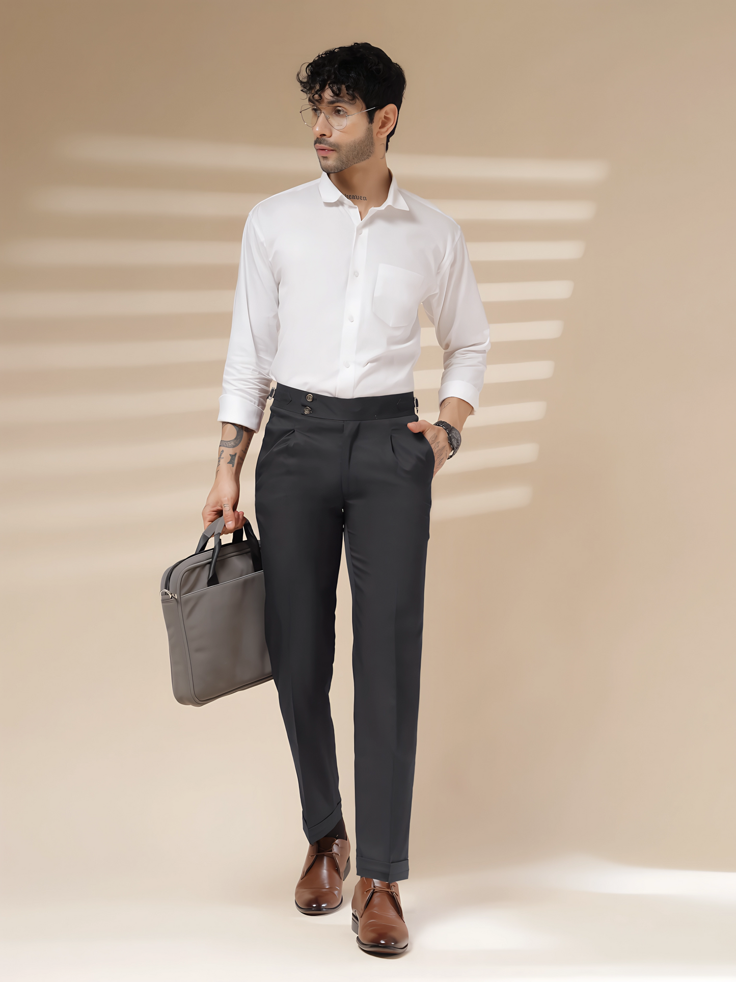 Black Signature Buttoned Formal Gurkha Pants by ITALIAN VEGA®