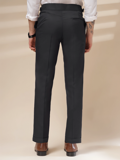 Black Signature Buttoned Formal Gurkha Pants by ITALIAN VEGA®