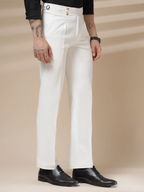 White Signature Buttoned Formal Gurkha Pants by ITALIAN VEGA®