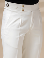 White Signature Buttoned Formal Gurkha Pants by ITALIAN VEGA®