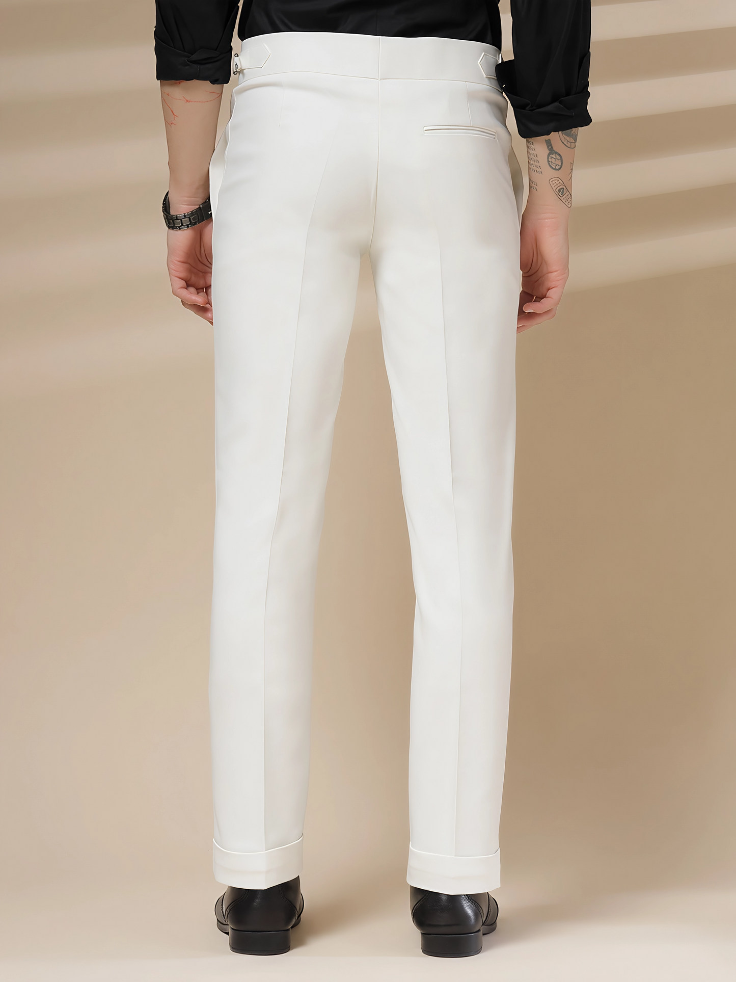 White Signature Buttoned Formal Gurkha Pants by ITALIAN VEGA®