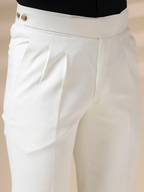 White Classic Buttoned Formal Gurkha Pants by ITALIAN VEGA®