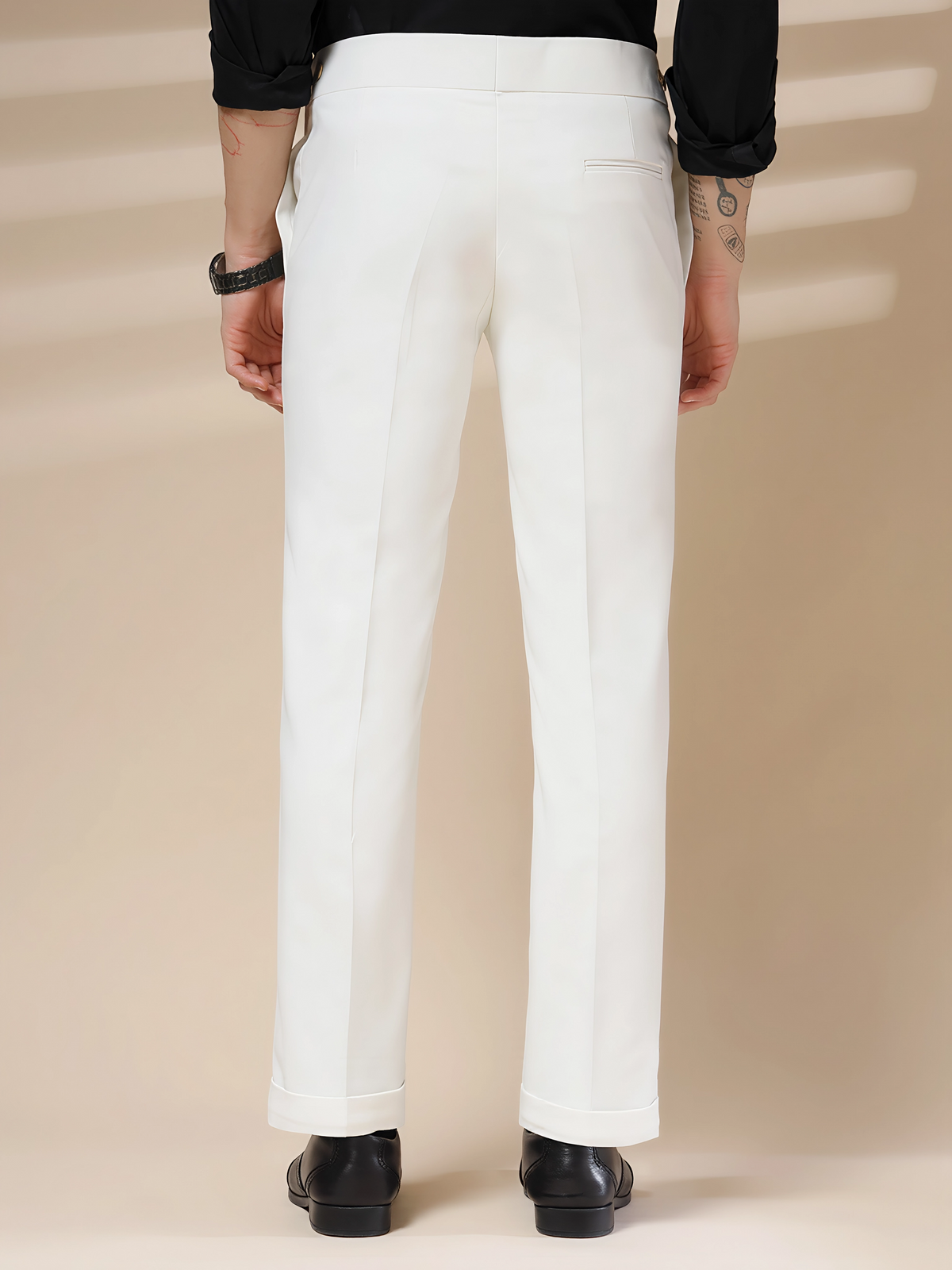 White Classic Buttoned Formal Gurkha Pants by ITALIAN VEGA®