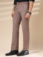 Khakhi Exotic Herringbone Gurkha Pants | Boot Cut Fit by Italian Vega®
