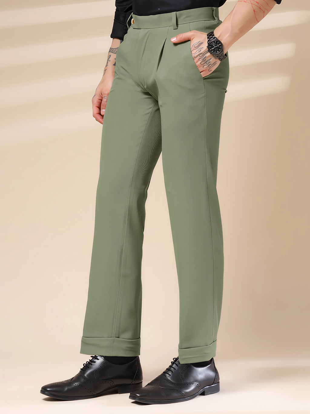 Pebble Men Pleated Formal Trouser by Italian Vega®