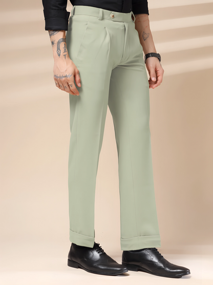 Lime Men Pleated Formal Trouser by Italian Vega®