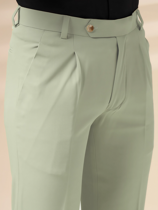 Lime Men Pleated Formal Trouser by Italian Vega®