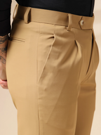Camel Men Pleated Formal Trouser by Italian Vega®