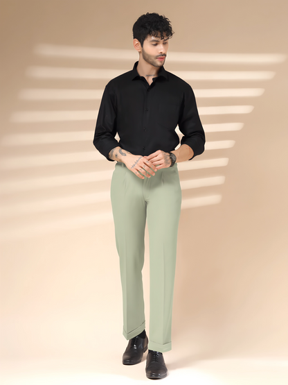 Lime Men Pleated Formal Trouser by Italian Vega®