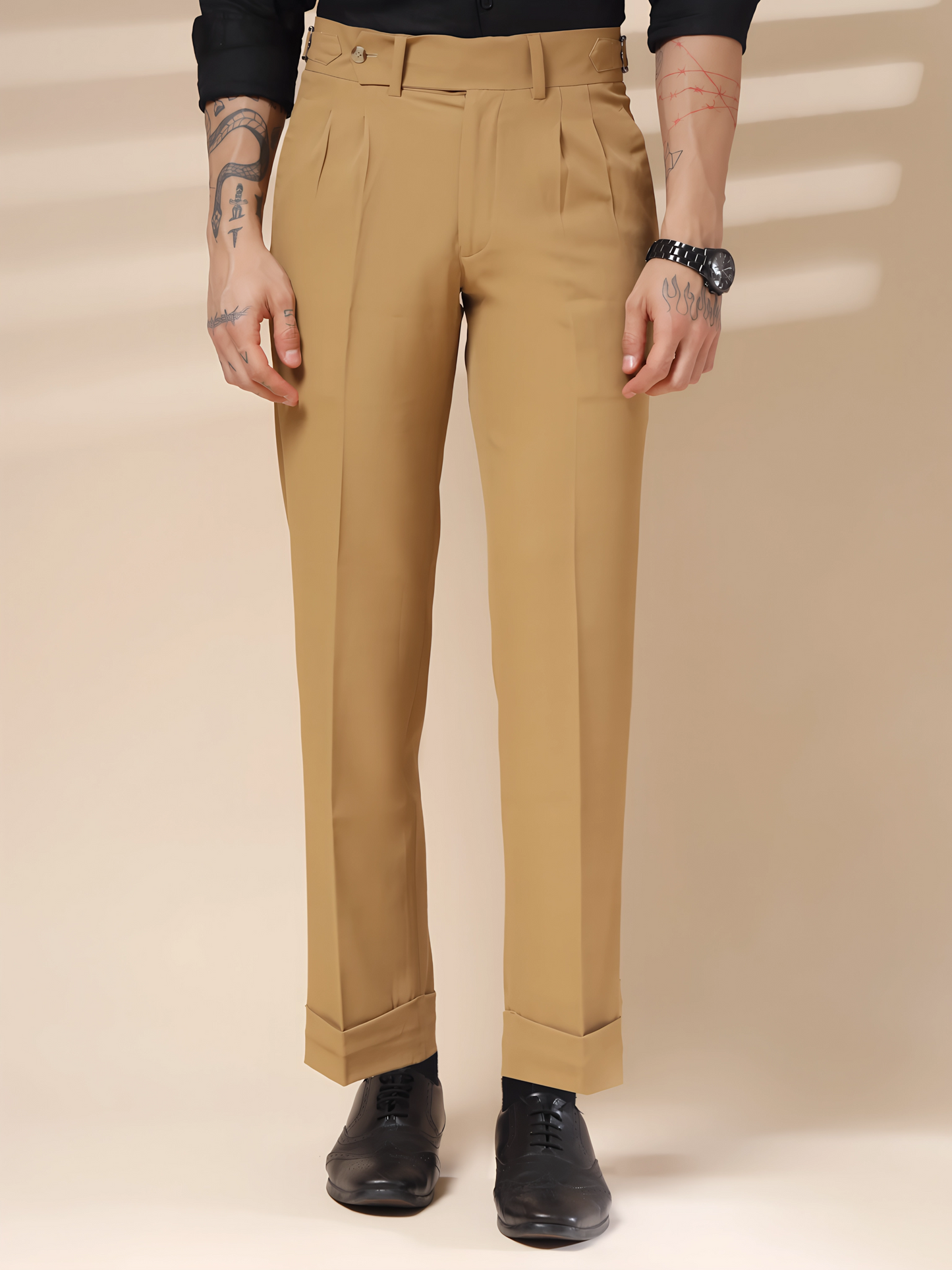 Italian Camel Signature Formal Gurkha Pants by ITALIAN VEGA®