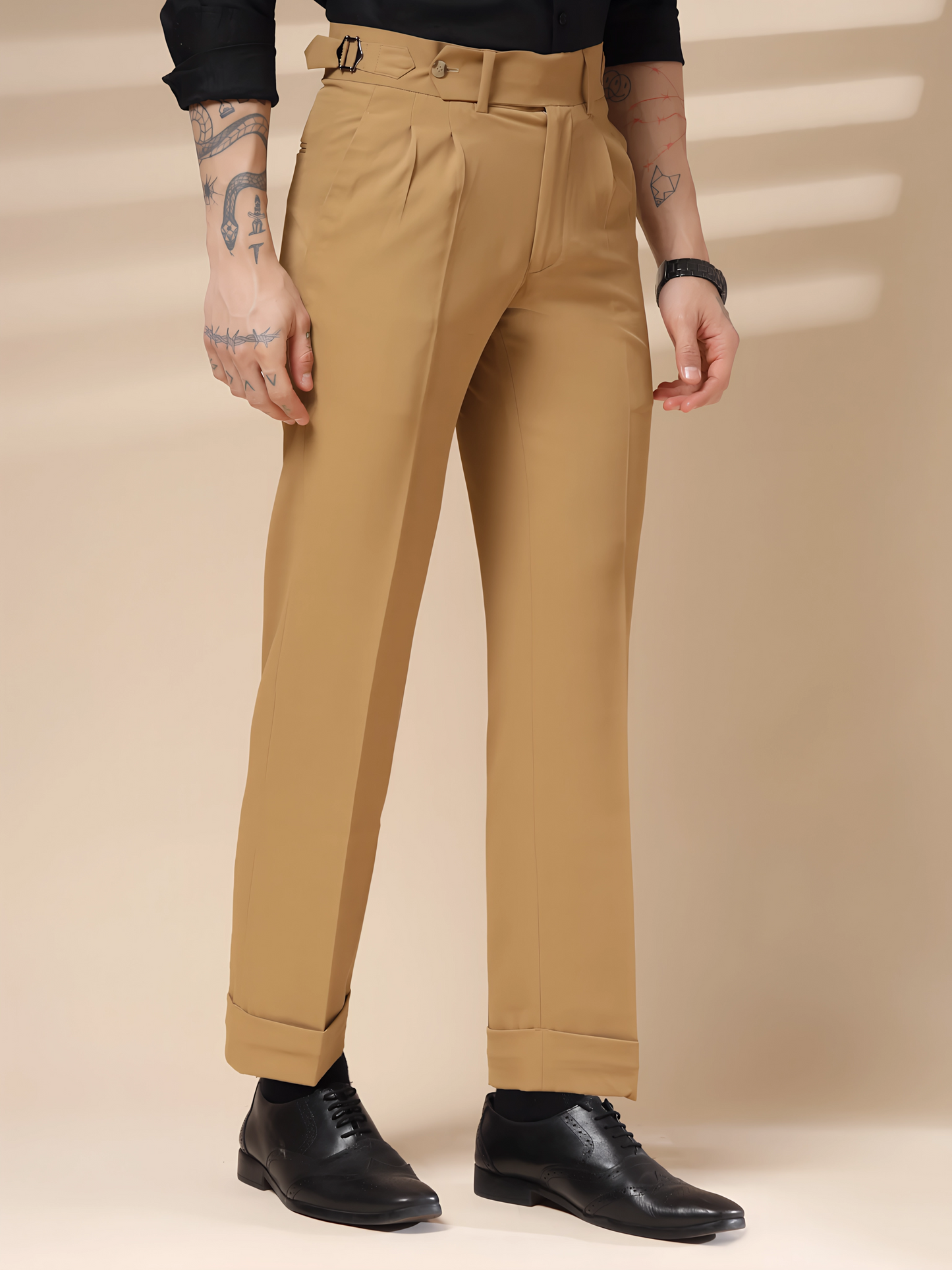 Italian Camel Signature Formal Gurkha Pants by ITALIAN VEGA®
