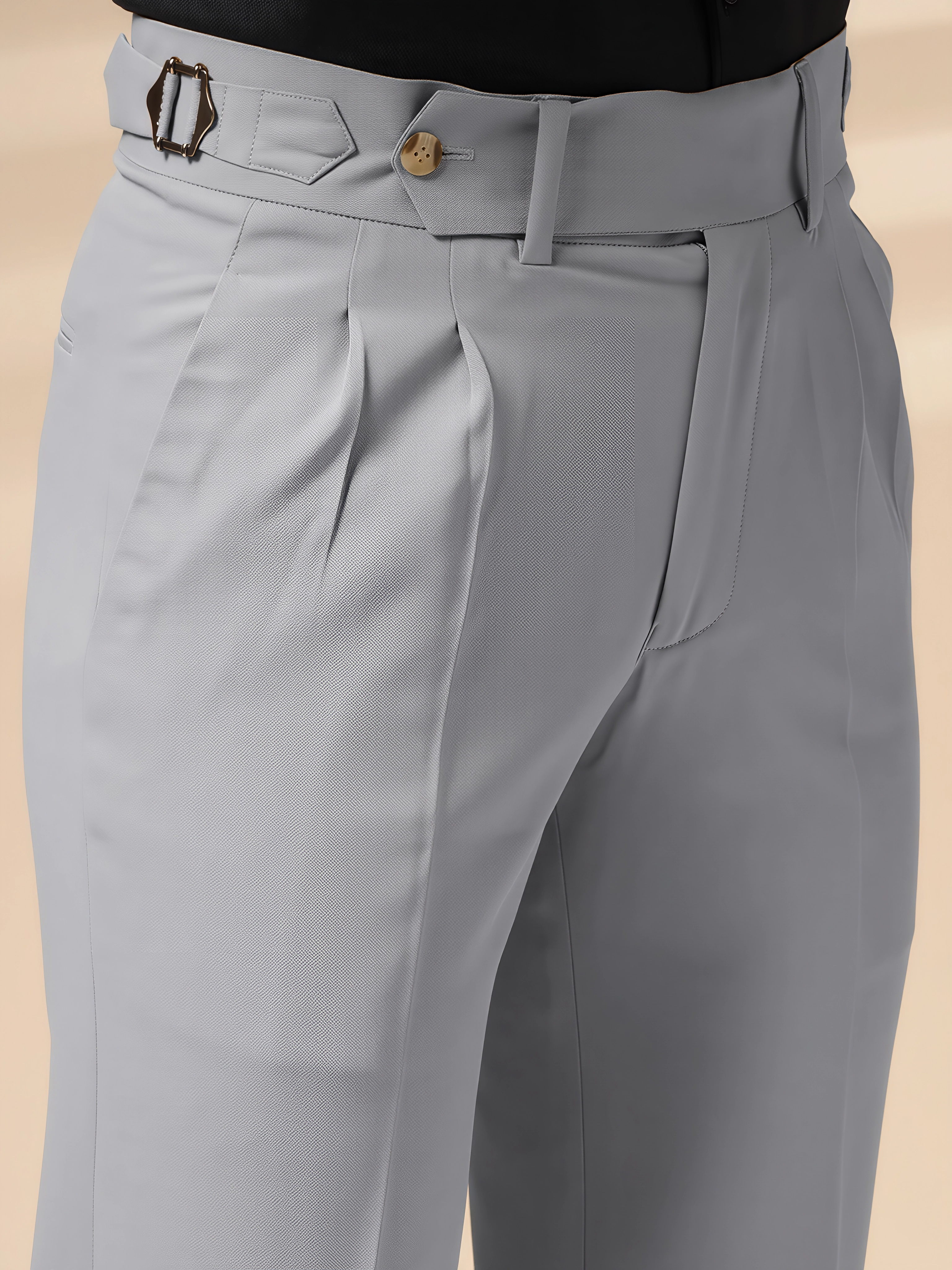 Ash Grey Signature Formal Gurkha Pants by ITALIAN VEGA®