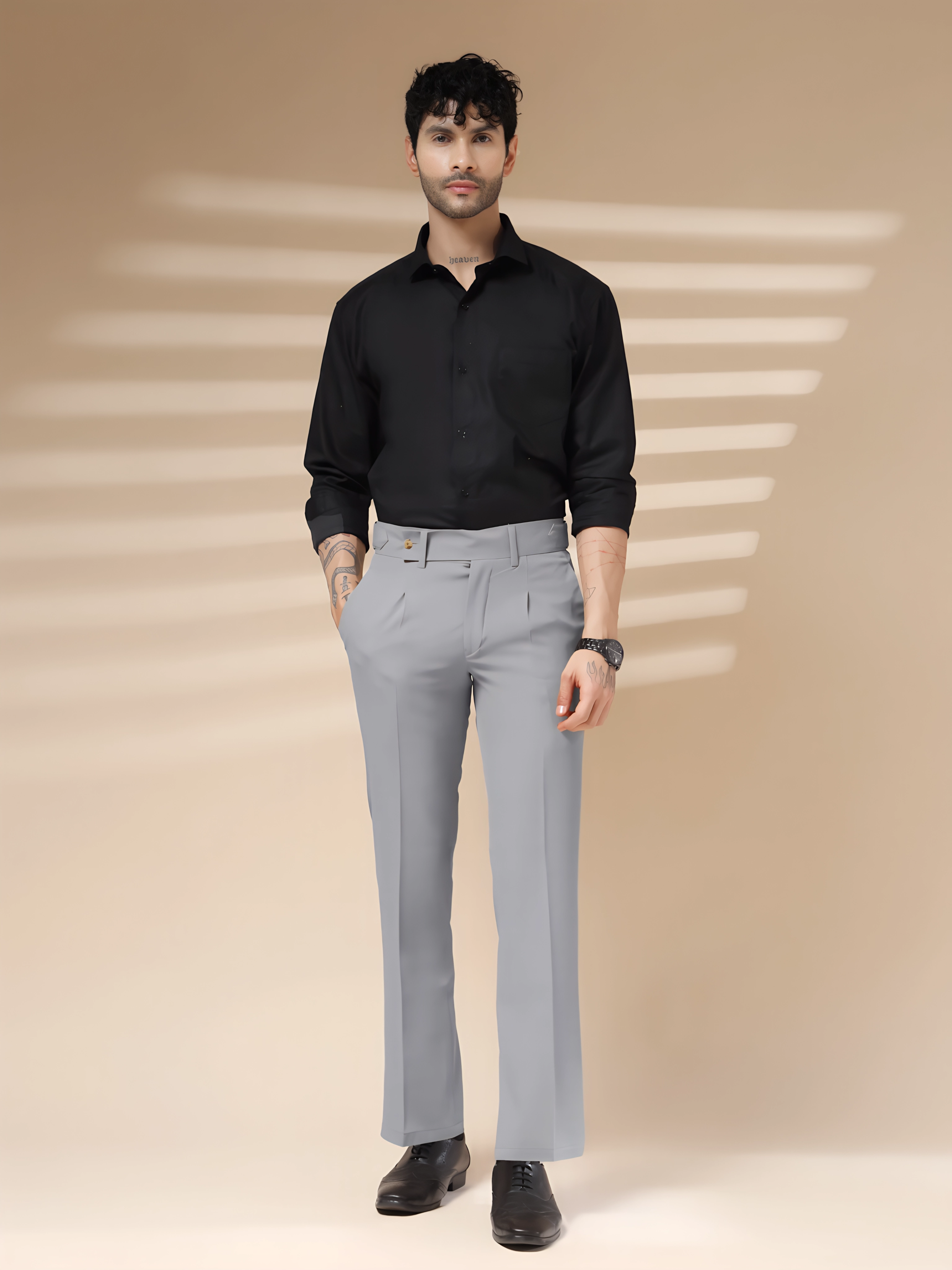Ash Grey Oxford Gurkha Trouser by Italian Vega®