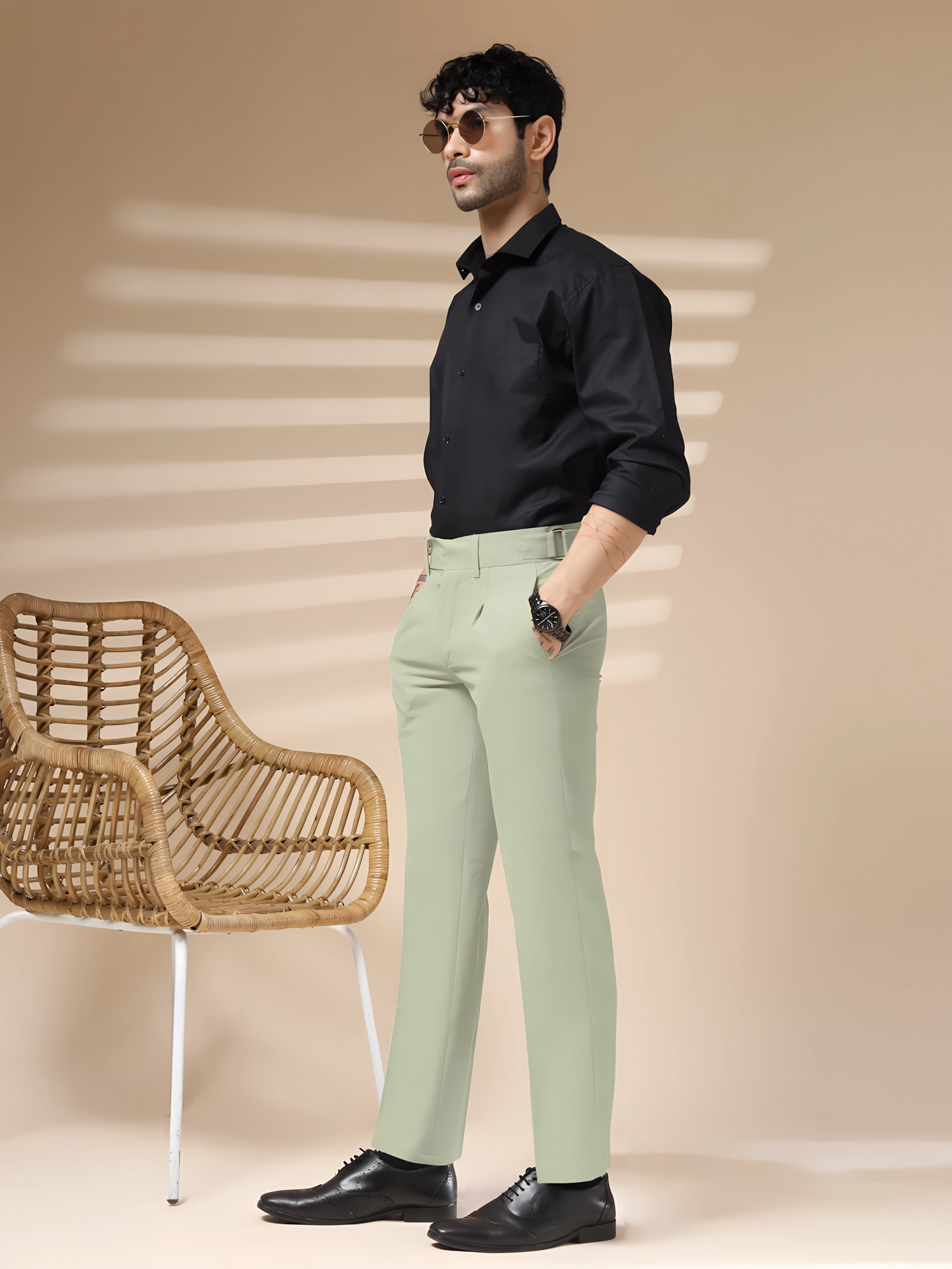 Lime Oxford Gurkha Trouser by Italian Vega®