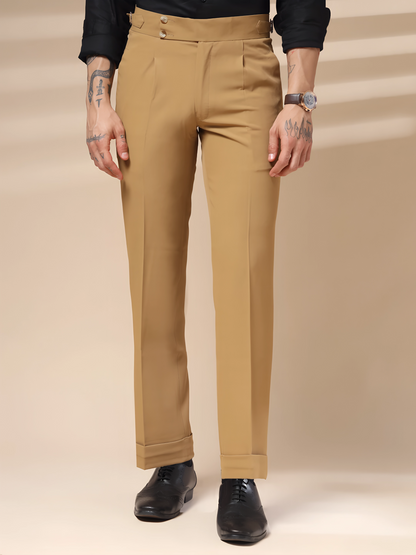 Camel Signature Buttoned Formal Gurkha Pants by ITALIAN VEGA®