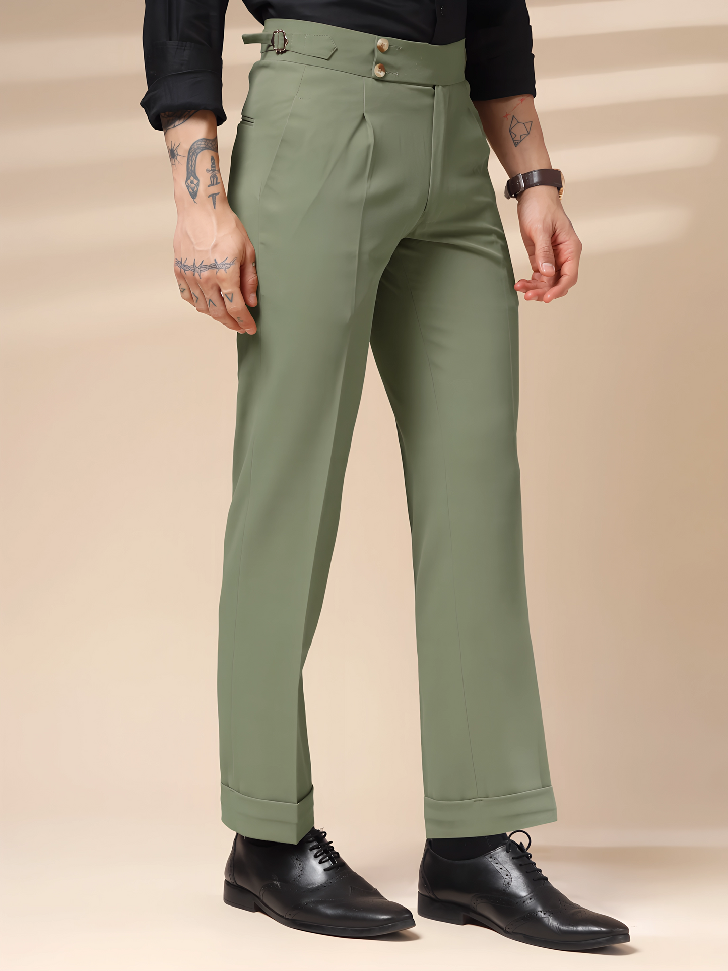 Pebble Signature Buttoned Formal Gurkha Pants by ITALIAN VEGA®