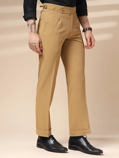 Camel Signature Buttoned Formal Gurkha Pants by ITALIAN VEGA®