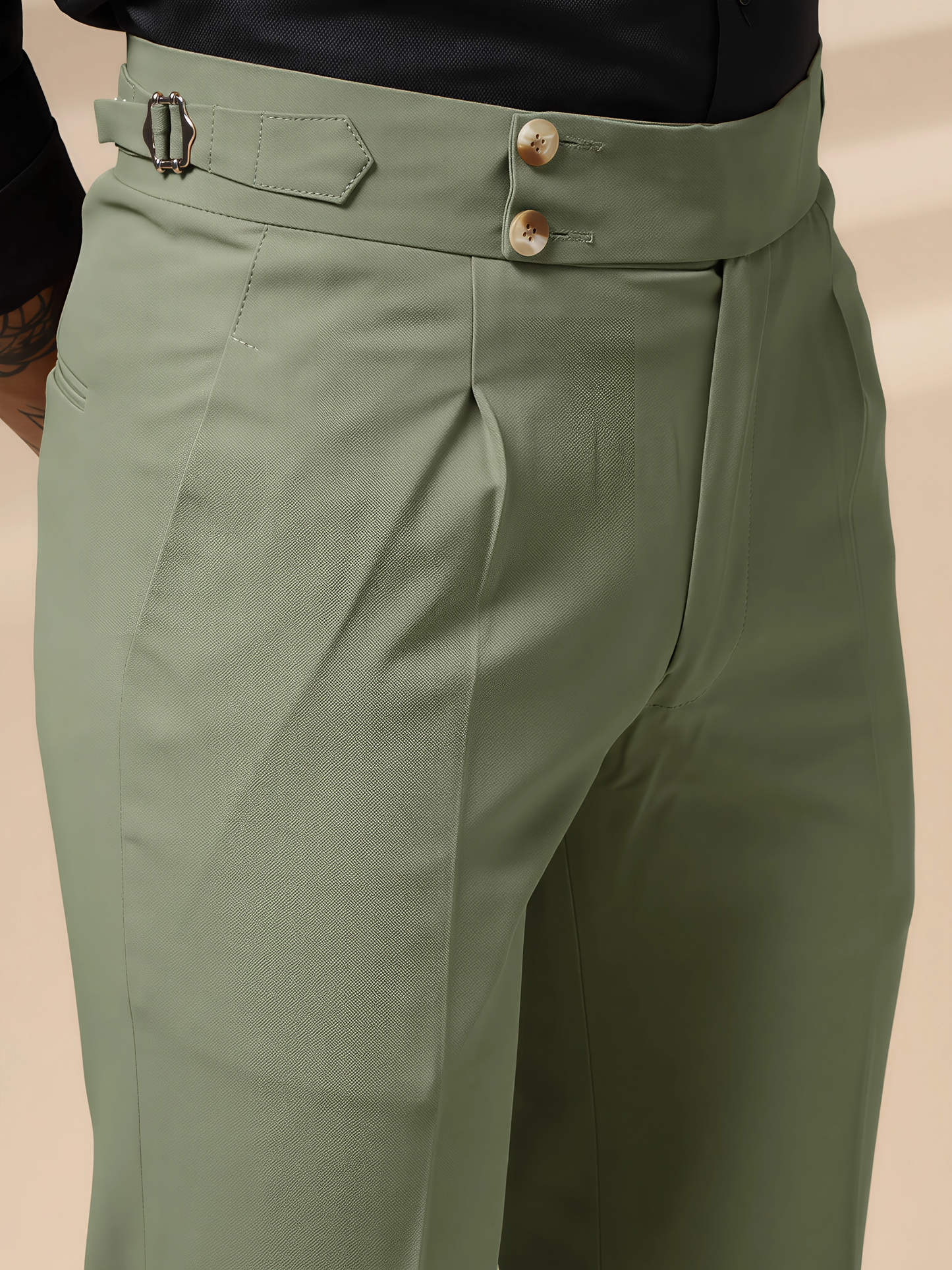 Pebble Signature Buttoned Formal Gurkha Pants by ITALIAN VEGA®