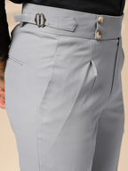 Ash Grey Signature Buttoned Gurkha Pants by ITALIAN VEGA®
