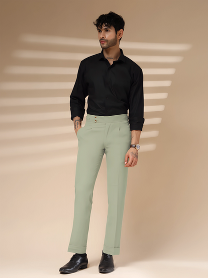 Lime Signature Buttoned Formal Gurkha Pants by ITALIAN VEGA®