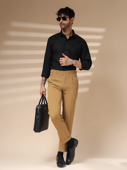Camel Signature Buttoned Formal Gurkha Pants by ITALIAN VEGA®