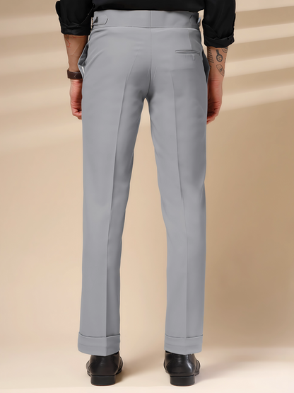 Ash Grey Signature Buttoned Gurkha Pants by ITALIAN VEGA®