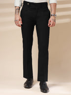 Black Linen Oxford Gurkha Pants | Boot Cut Fit by Italian Vega®