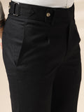 Black Linen Oxford Gurkha Pants | Boot Cut Fit by Italian Vega®