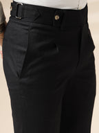 Black Linen Oxford Gurkha Pants | Boot Cut Fit by Italian Vega®