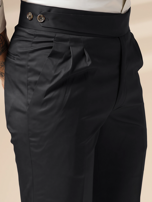 Black Classic Buttoned Formal Gurkha Pants by ITALIAN VEGA®