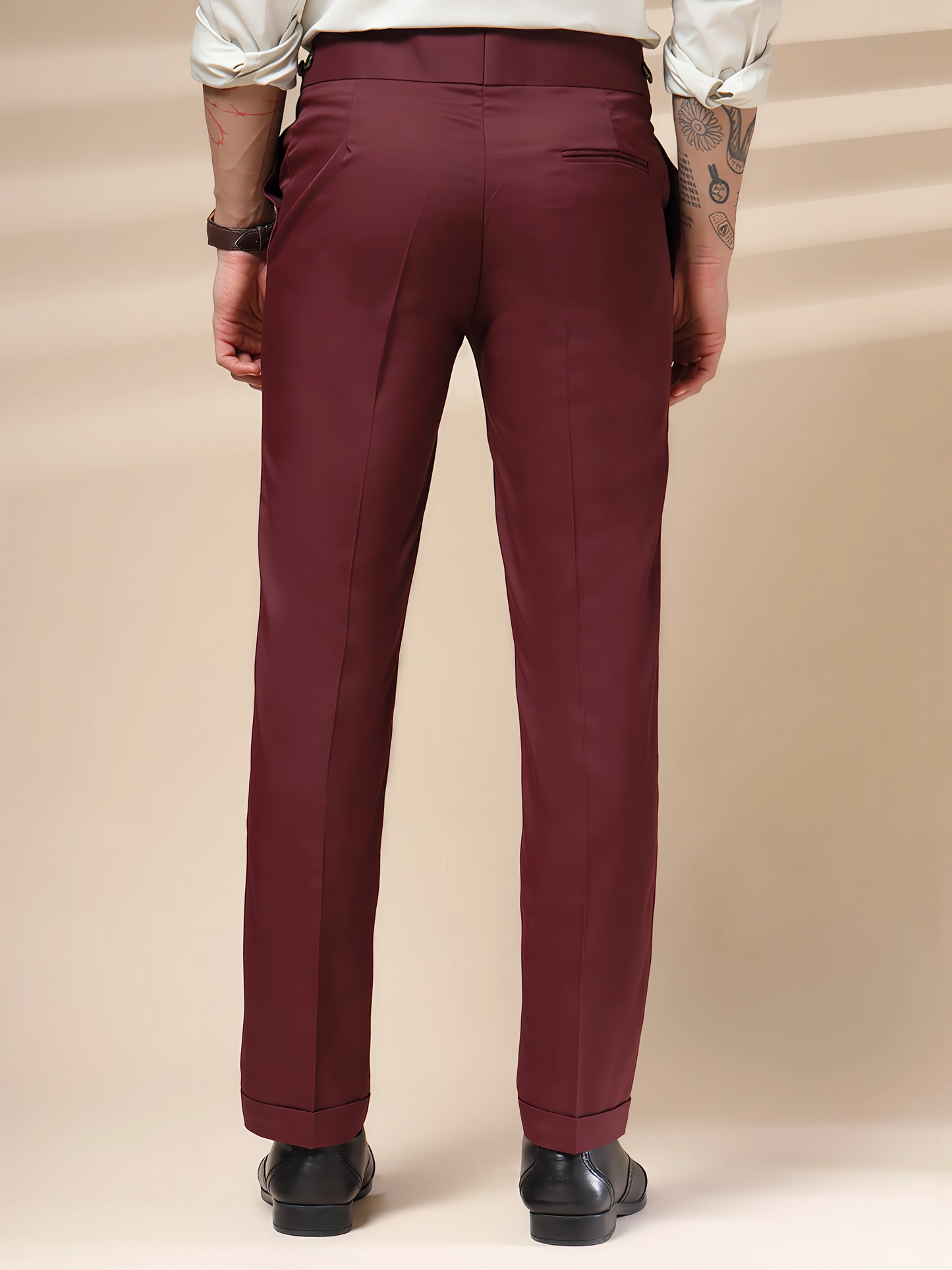 Wine Classic Buttoned Formal Gurkha Pants by ITALIAN VEGA®
