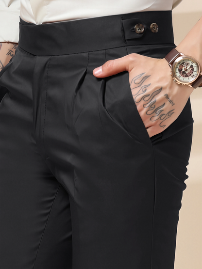 Black Classic Buttoned Formal Gurkha Pants by ITALIAN VEGA®
