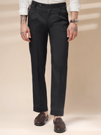 Black Men Pleated Formal Trouser by Italian Vega®
