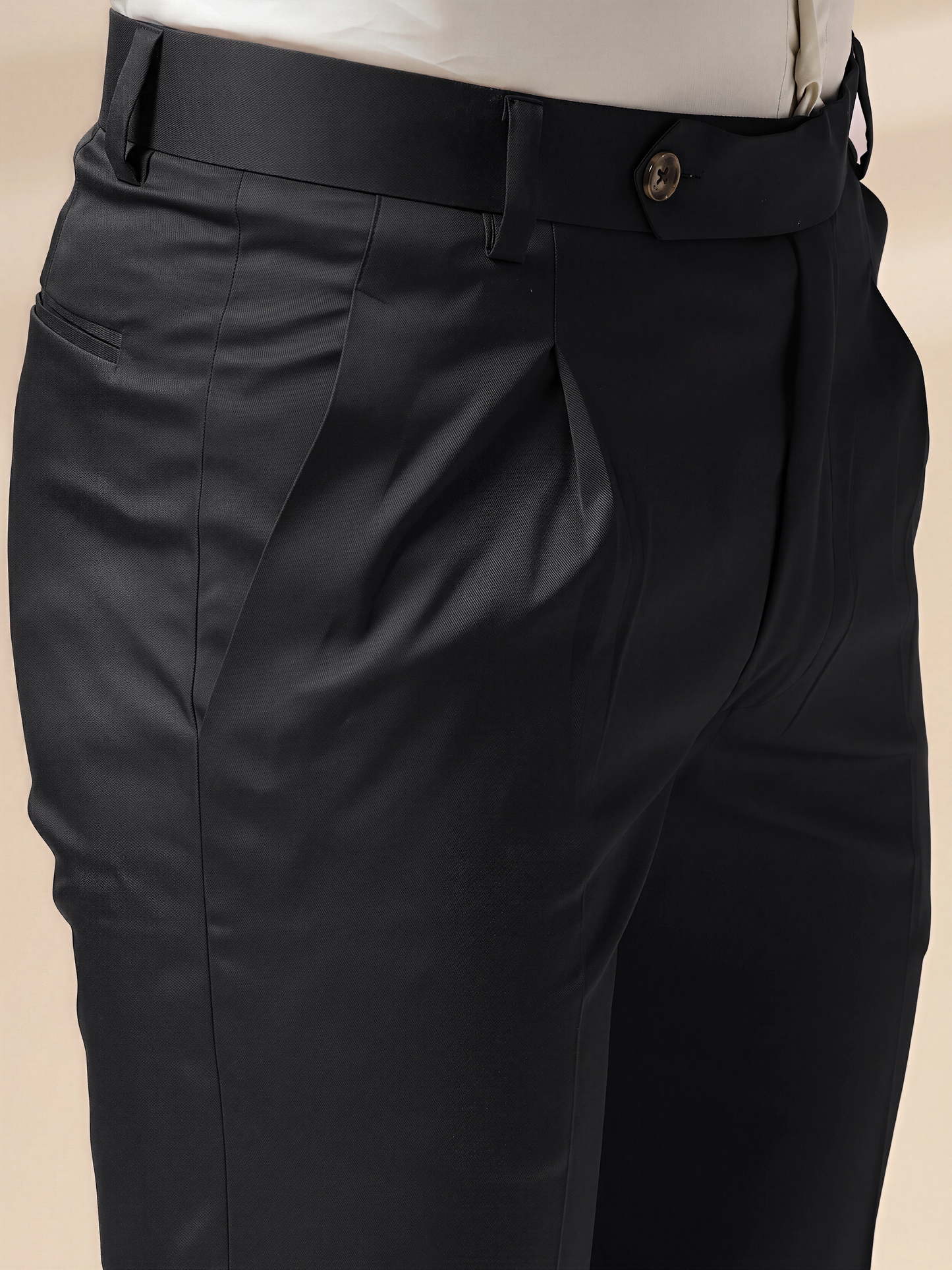 Black Men Pleated Formal Trouser by Italian Vega®
