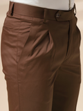 Brown Men Pleated Formal Trouser by Italian Vega®