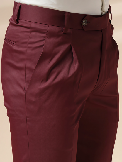 Wine Men Pleated Formal Trouser by Italian Vega®