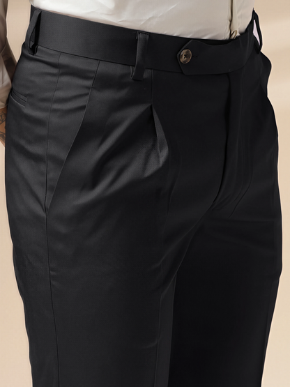 Black Men Pleated Formal Trouser by Italian Vega®