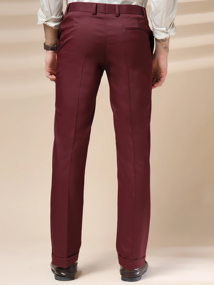 Wine Men Pleated Formal Trouser by Italian Vega®