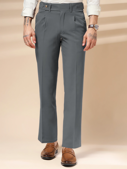 Stone Grey Oxford Gurkha Trouser by Italian Vega®