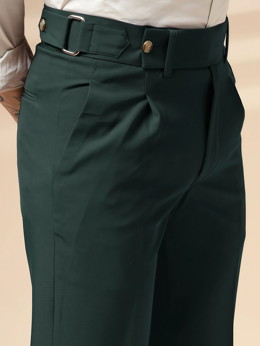 Bottle Green Oxford Gurkha Trouser by Italian Vega®