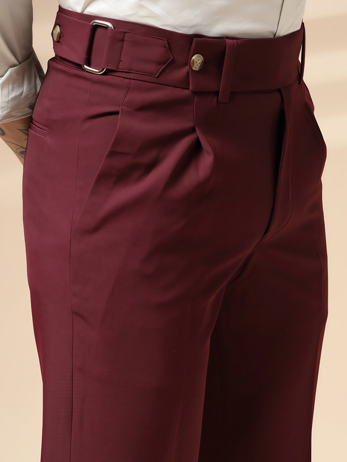 Wine Oxford Gurkha Trouser by Italian Vega®