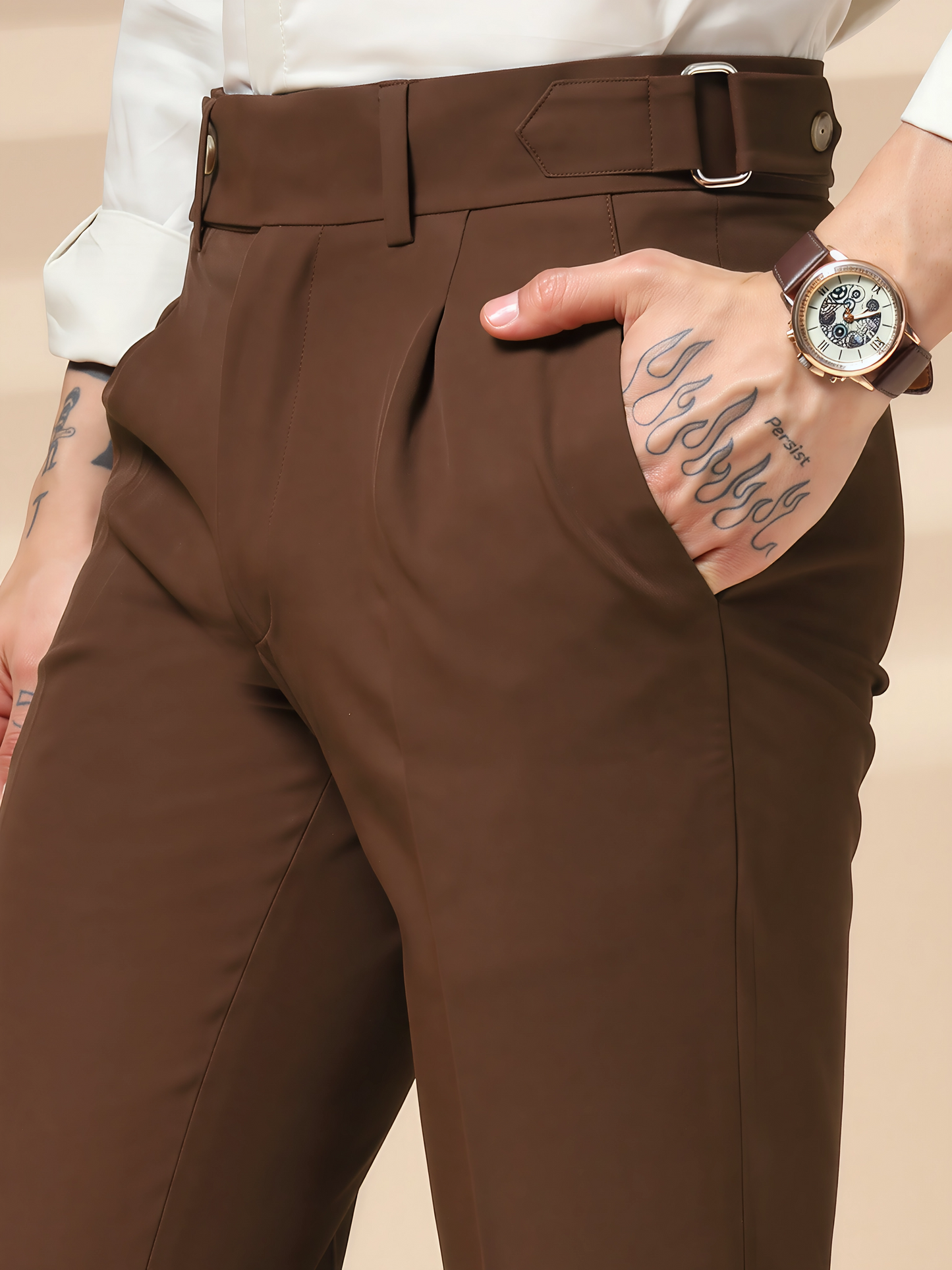 Brown Oxford Gurkha Trouser by Italian Vega®
