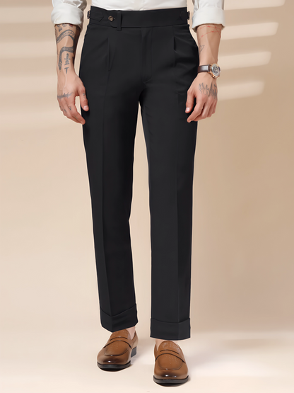 Black Italian Elegant Formal Gurkha Pants by ITALIAN VEGA®
