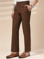Brown Italian Elegant Gurkha Trousers by Italian Vega®